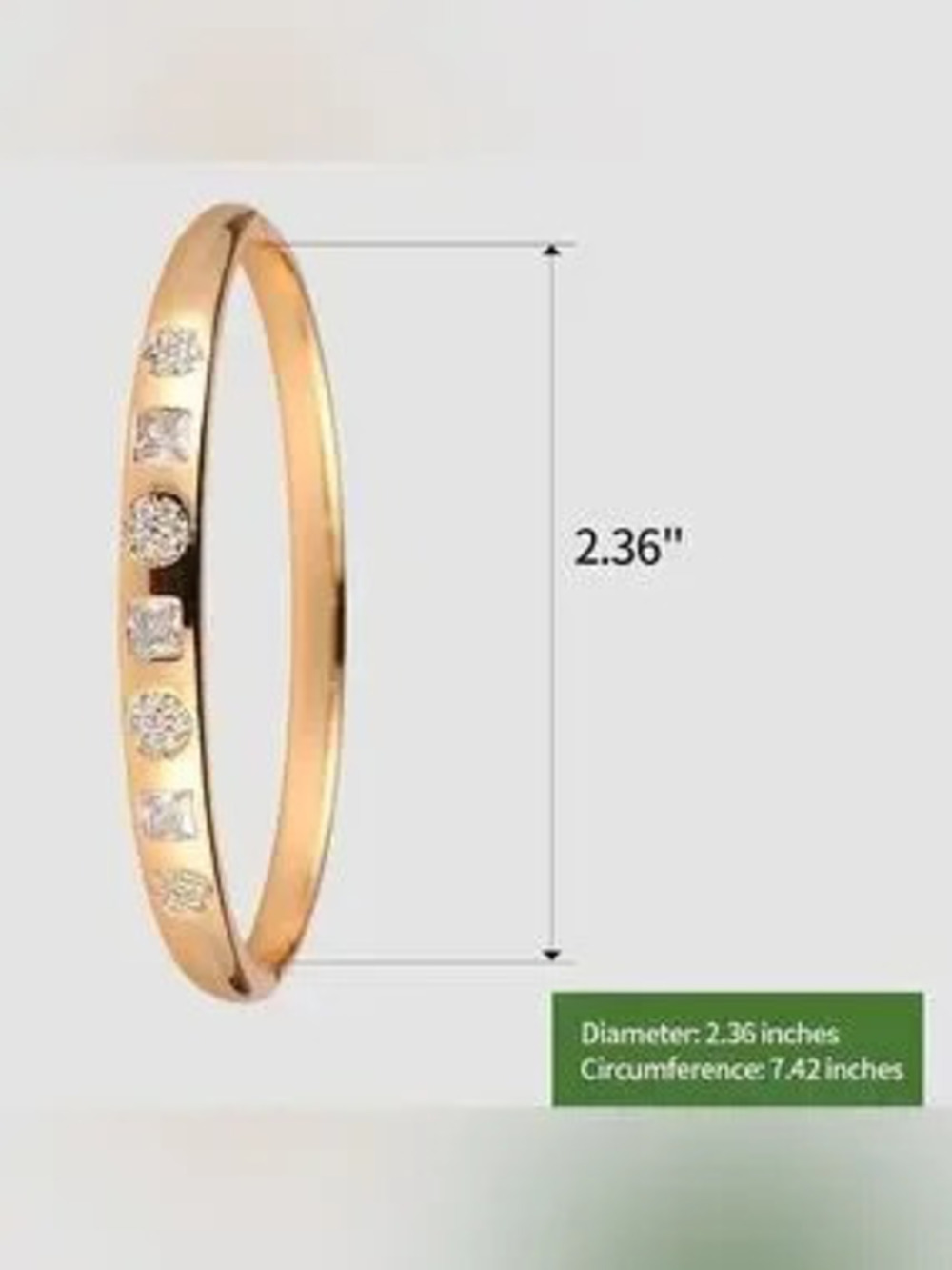 Anthropologie Gold Crystal-Accented Stackable Bangle Set - Picture 5 of 6